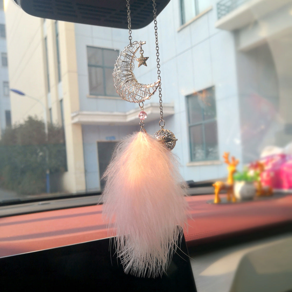 Wholesale Alloy Car Moon Feather Pendant